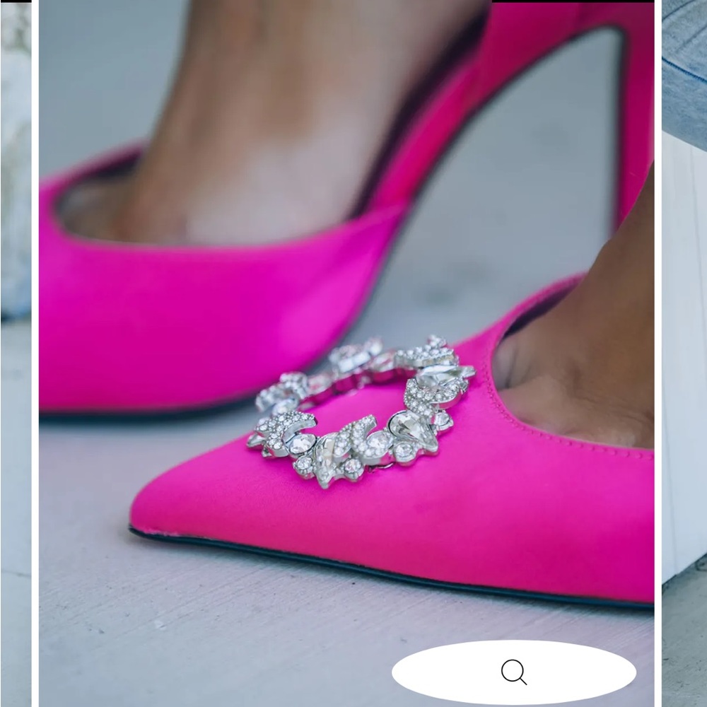 Vici satin hot pink sling back